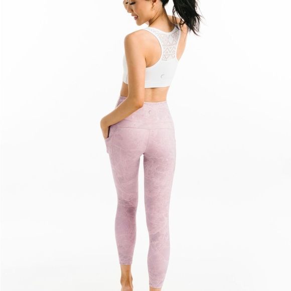NWT Pink Digital Granite Pocket Light n Tight Hi-Rise 7/8 24" small - Picture 4 of 5